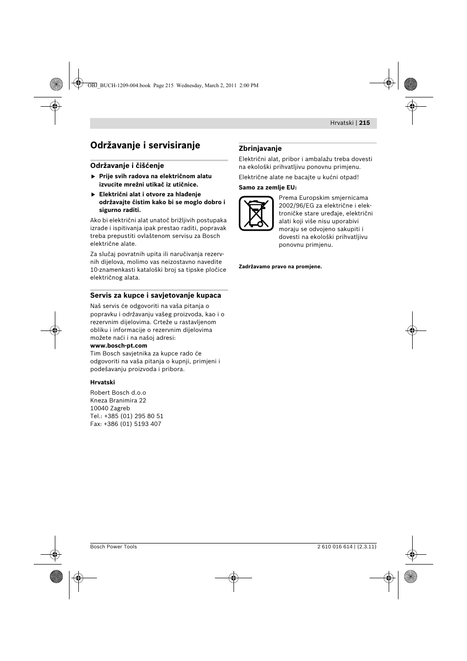 Održavanje i servisiranje | Bosch GTR 30 CE Professional User Manual | Page 215 / 256