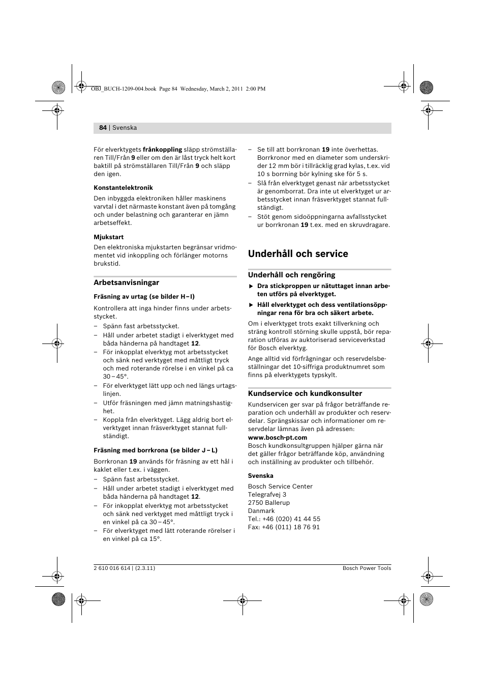 Underhåll och service | Bosch GTR 30 CE Professional User Manual | Page 84 / 256