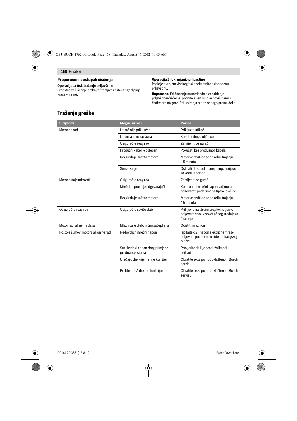Traženje greške | Bosch GHP 5-14 User Manual | Page 158 / 198