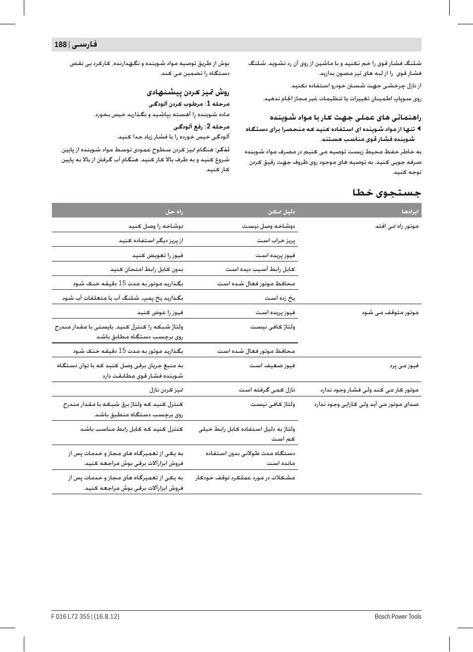 ﺎﻄﺧ یﻮﺠﺘﺴﺟ, ﯽﺳﺭﺎﻓ, ﻩﺪﻨﯾﻮﺷ ﺩﺍﻮﻣ ﺎﺑ ﺭﺎﮐ ﺖﻬﺟ ﯽﻠﻤﻋ یﺎﻫ ﯽﺋﺎﻤﻨﻫﺍﺭ | یﺩﺎﻬﻨﺸﯿﭘ ﻥﺩﺮﮐ ﺰﯿﲤ ﺵﻭﺭ | Bosch GHP 5-14 User Manual | Page 188 / 198
