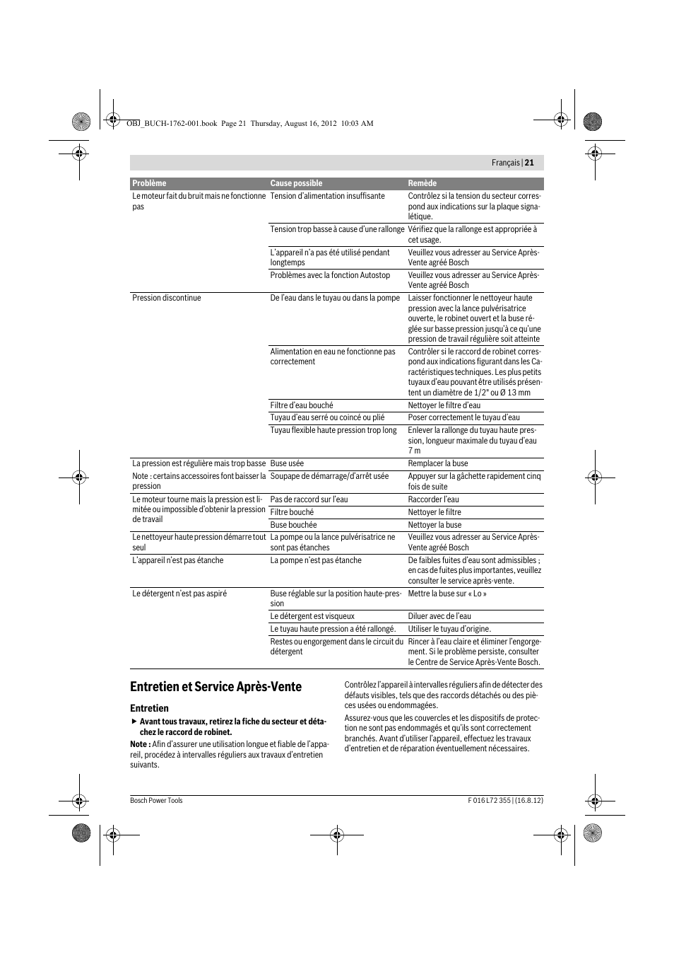 Entretien et service après-vente | Bosch GHP 5-14 User Manual | Page 21 / 198