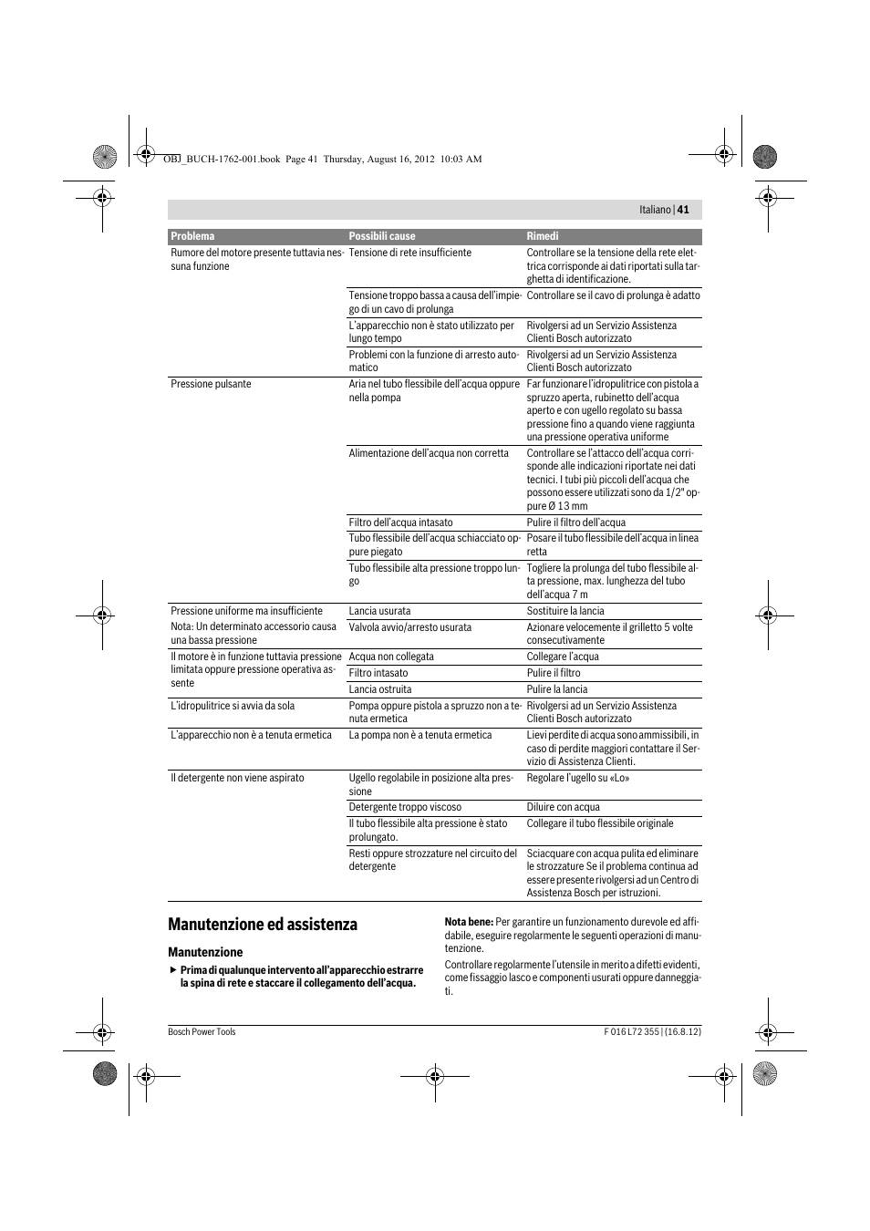 Manutenzione ed assistenza | Bosch GHP 5-14 User Manual | Page 41 / 198