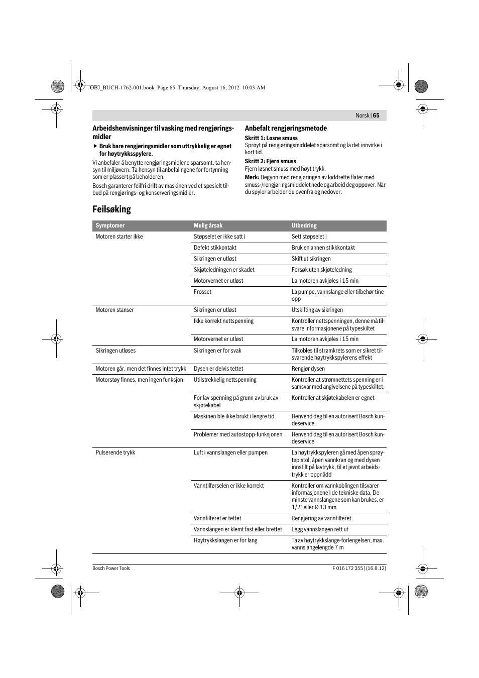 Feilsøking | Bosch GHP 5-14 User Manual | Page 65 / 198