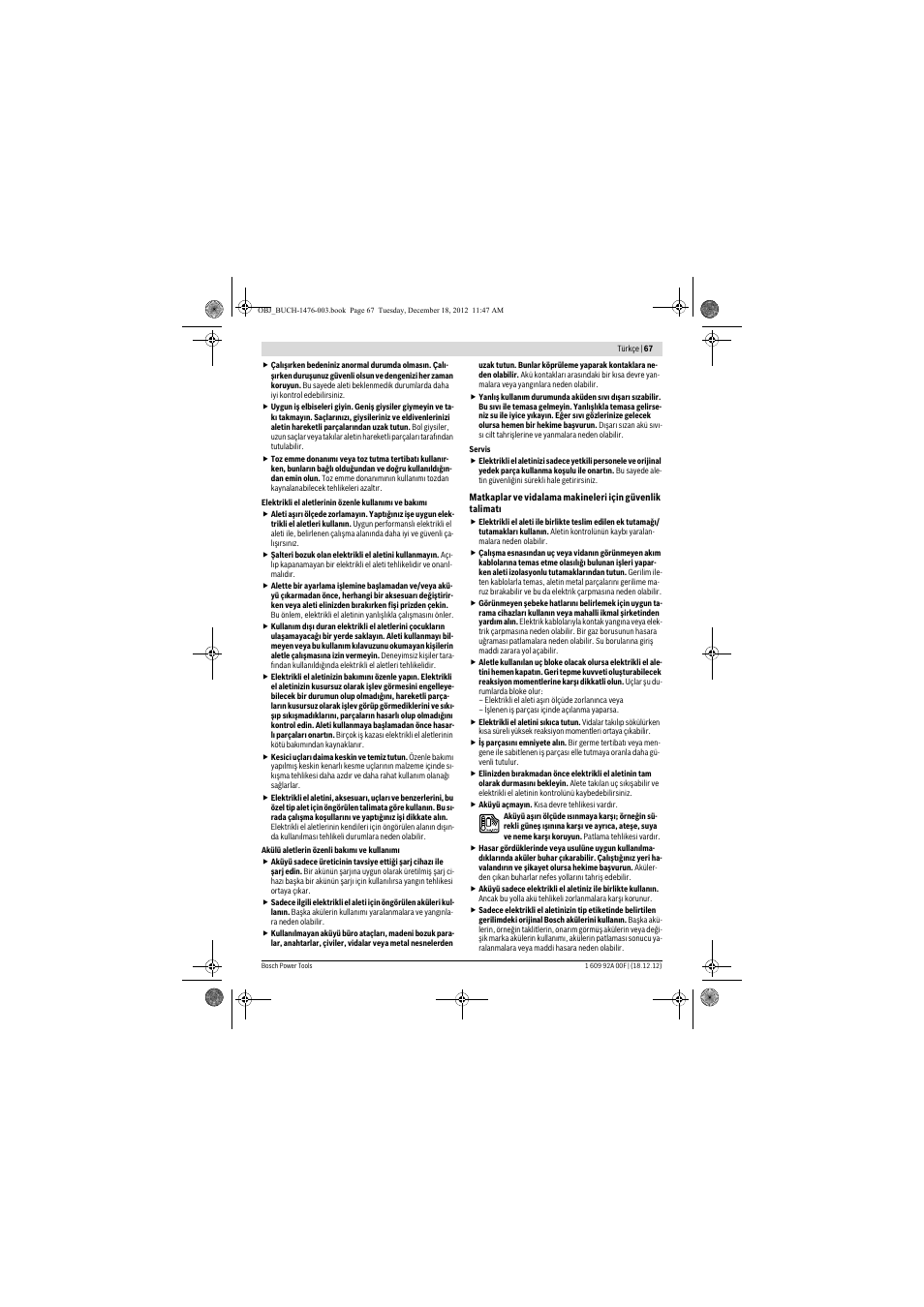 Bosch GWB 10,8-LI Professional User Manual | Page 67 / 153