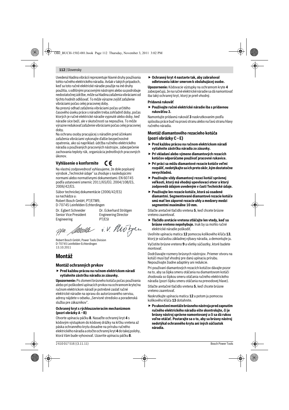 Montáž | Bosch GCT 115 Professional User Manual | Page 112 / 205