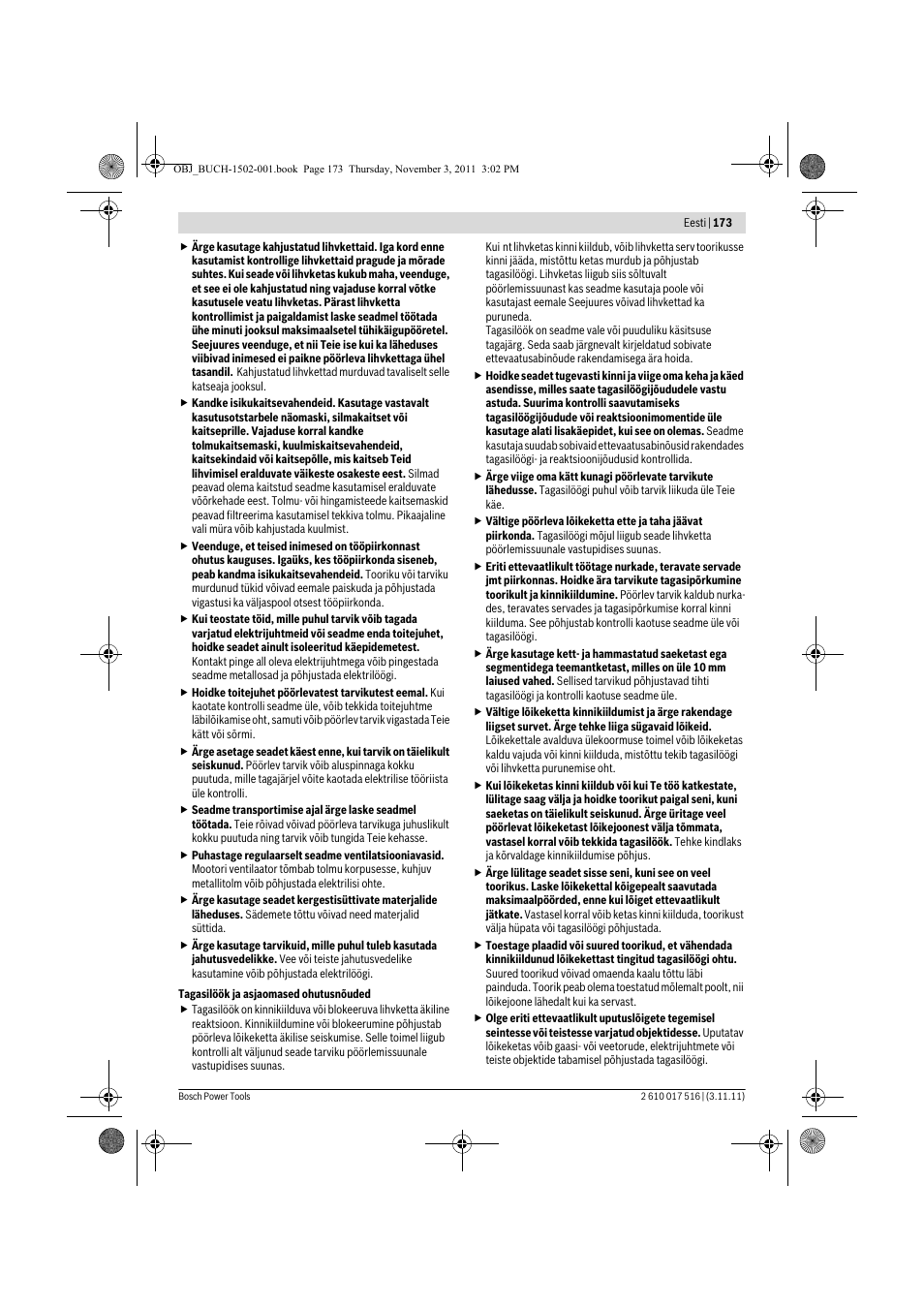 Bosch GCT 115 Professional User Manual | Page 173 / 205