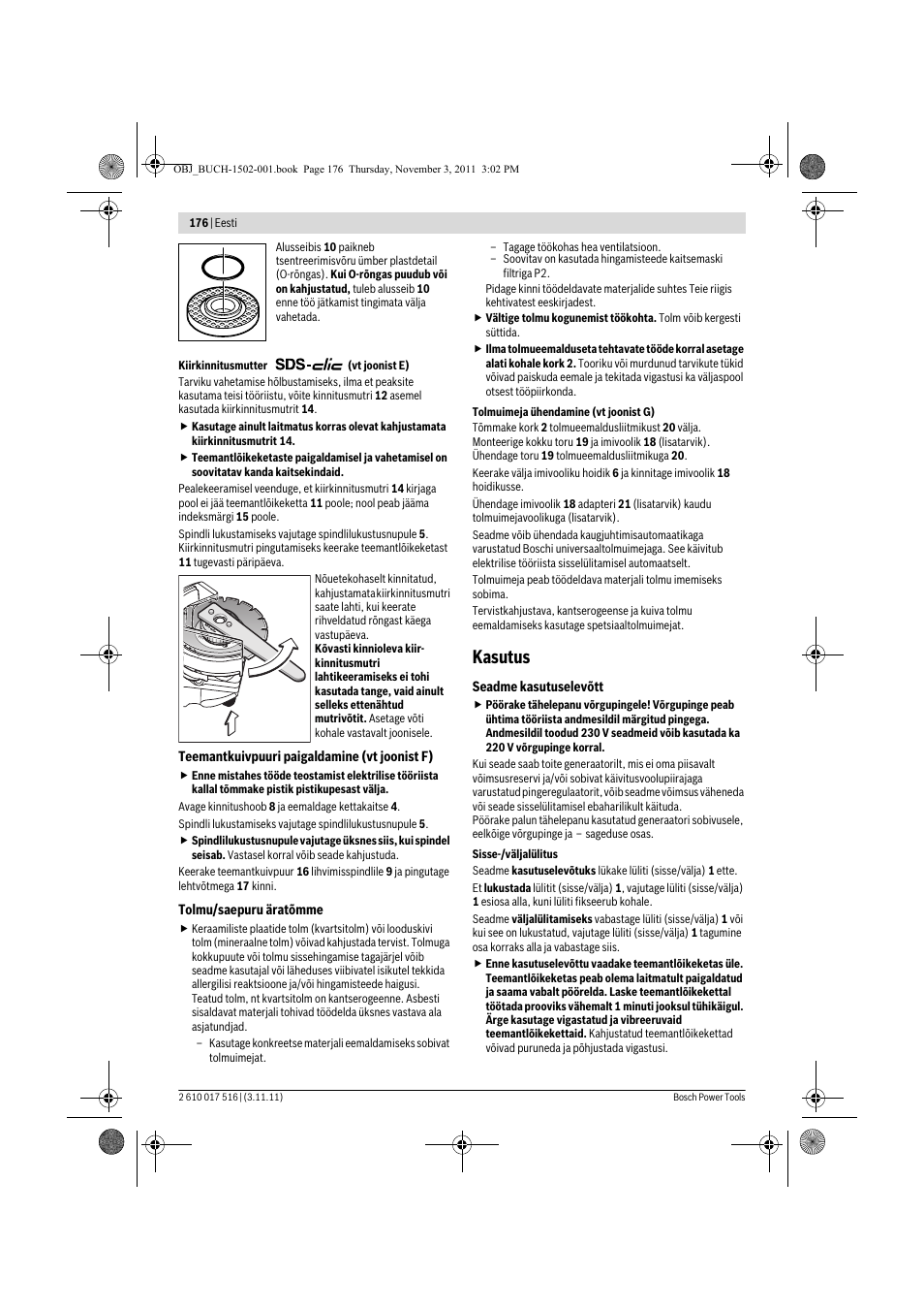 Kasutus | Bosch GCT 115 Professional User Manual | Page 176 / 205