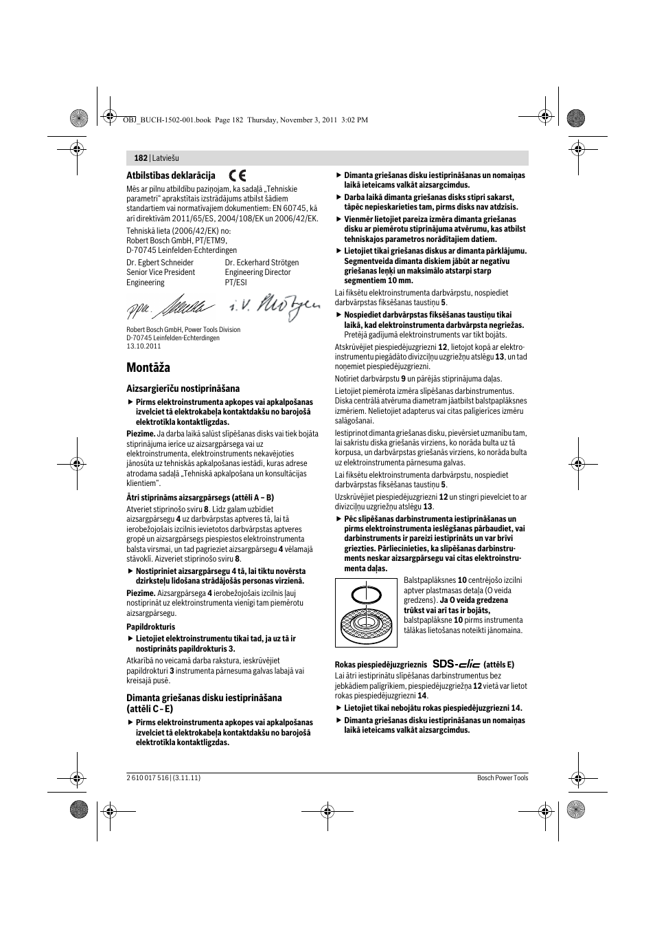 Montāža | Bosch GCT 115 Professional User Manual | Page 182 / 205