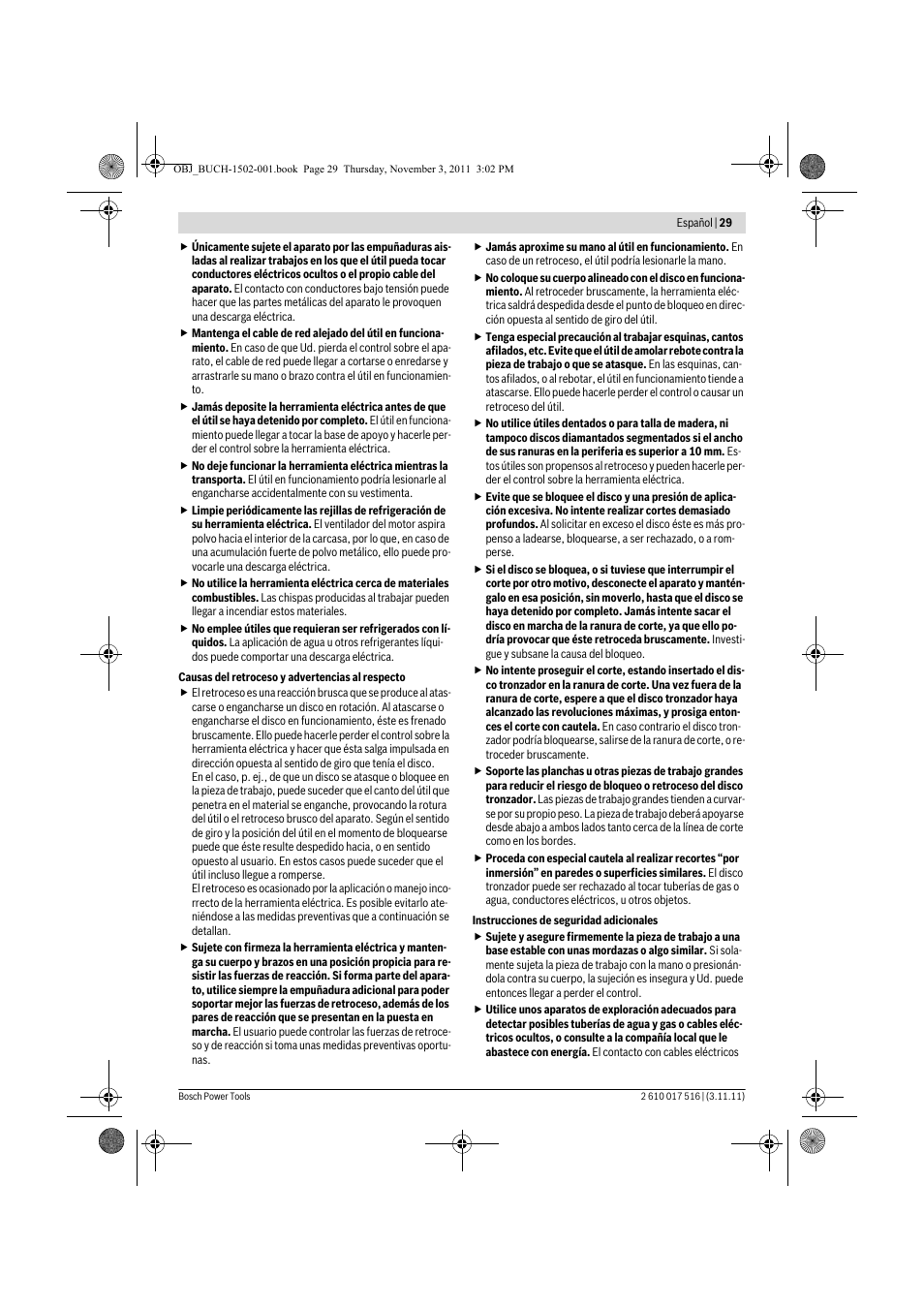 Bosch GCT 115 Professional User Manual | Page 29 / 205