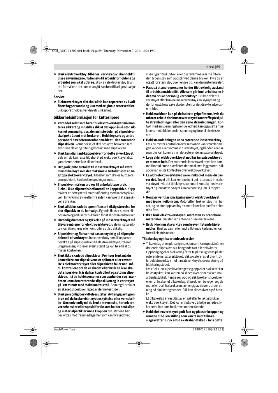 Bosch GCT 115 Professional User Manual | Page 69 / 205