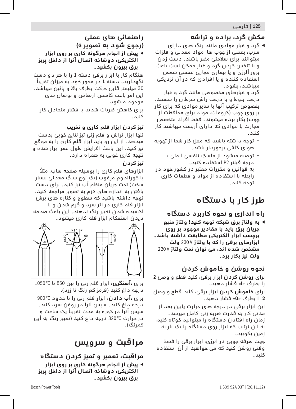 هاگتسد اب راک زرط, سیورس و تبقارم | Bosch GSH Professional 16-28 User Manual | Page 125 / 130