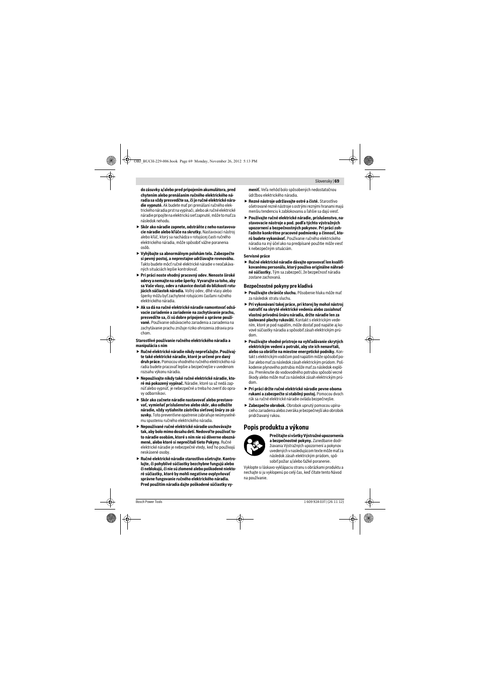 Popis produktu a výkonu | Bosch GSH Professional 16-28 User Manual | Page 69 / 130