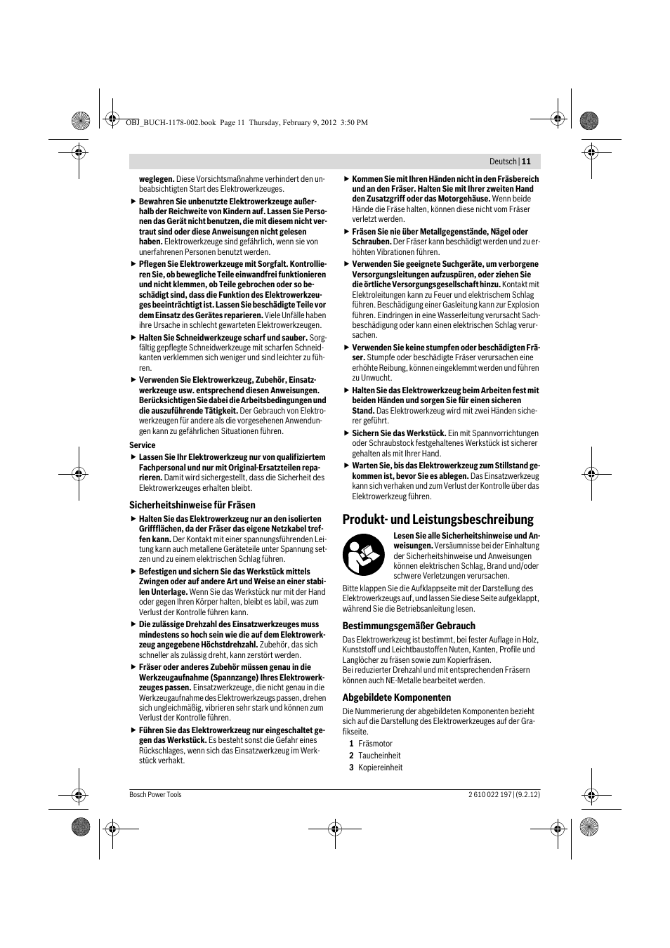 Produkt- und leistungsbeschreibung | Bosch GMF 1600 CE Professional User Manual | Page 11 / 255