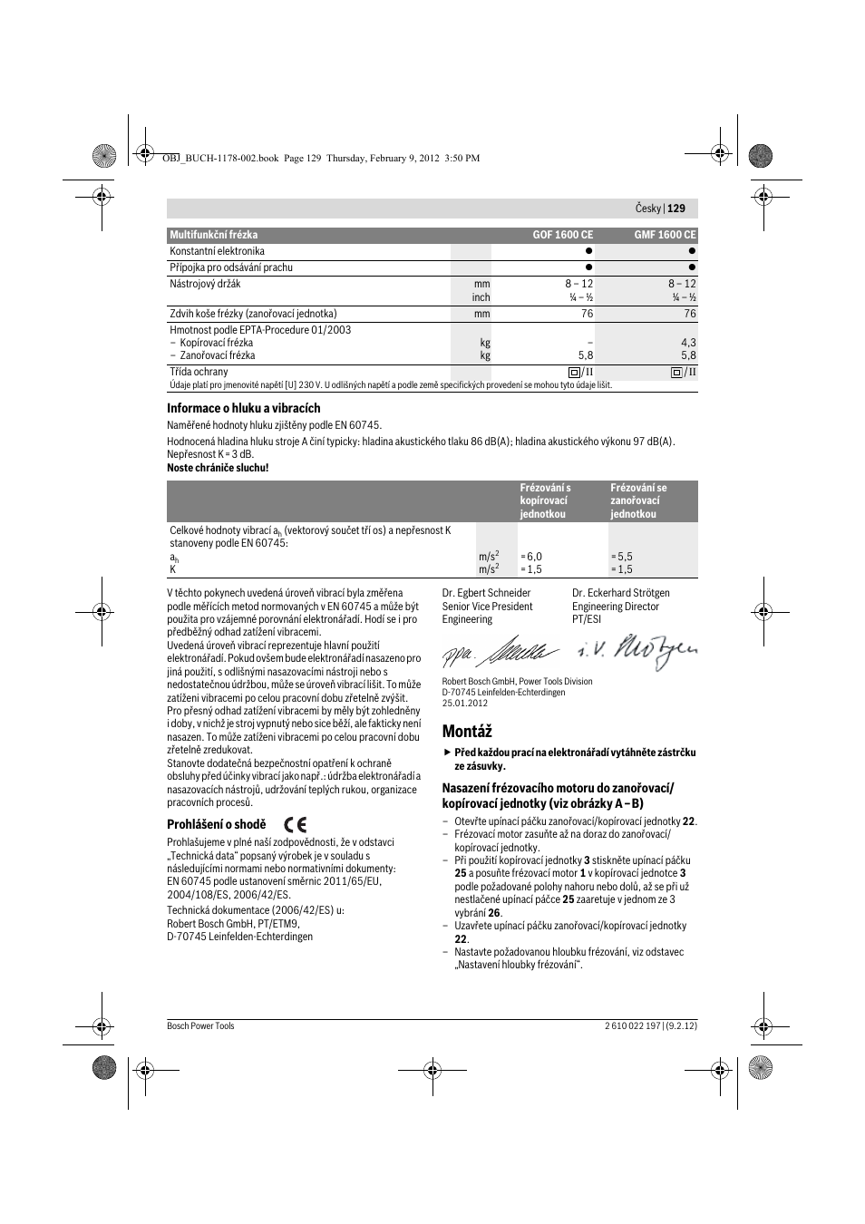 Montáž | Bosch GMF 1600 CE Professional User Manual | Page 129 / 255