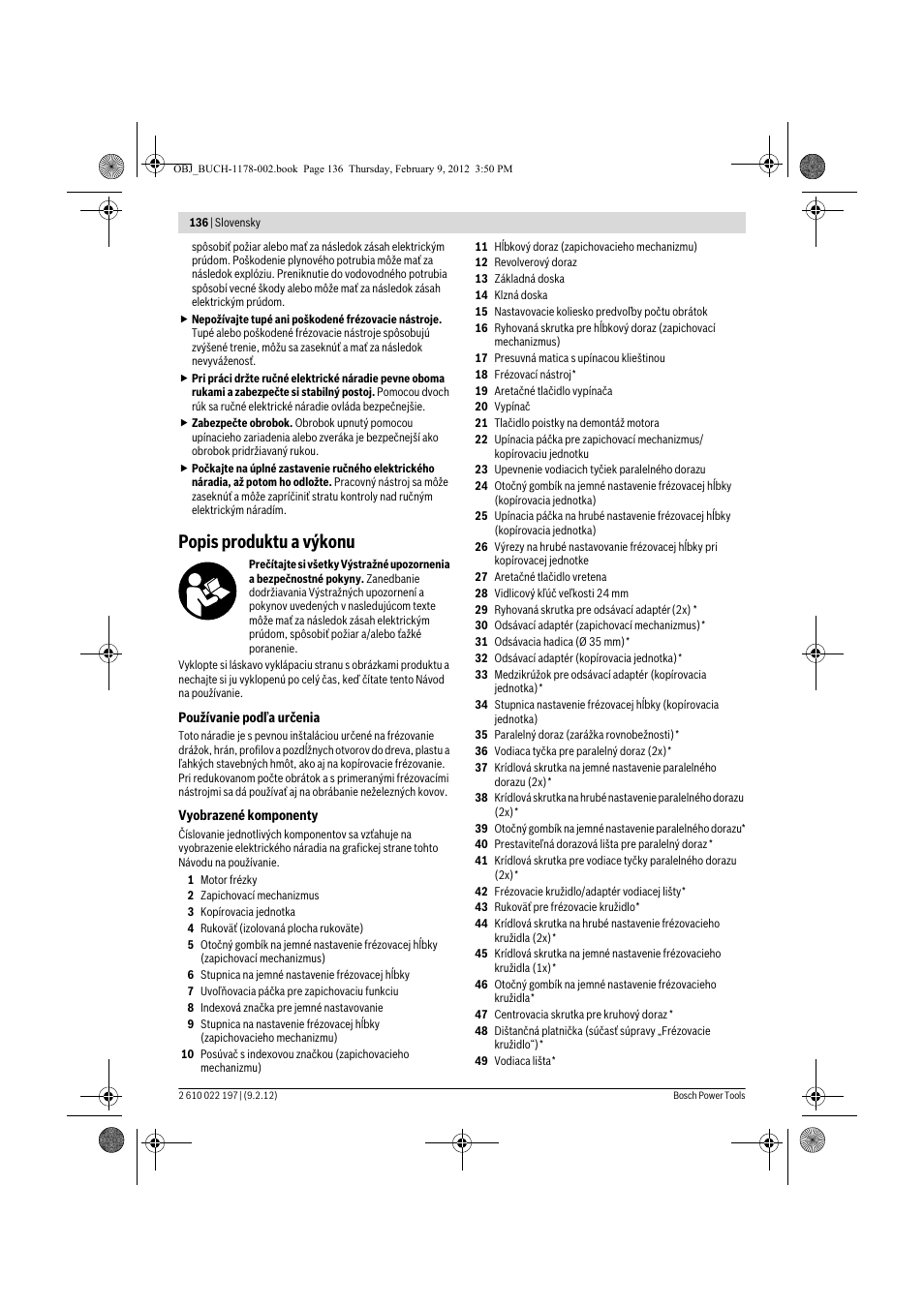 Popis produktu a výkonu | Bosch GMF 1600 CE Professional User Manual | Page 136 / 255