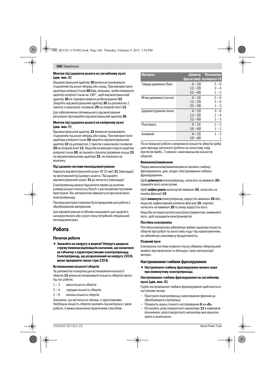 Робота | Bosch GMF 1600 CE Professional User Manual | Page 166 / 255
