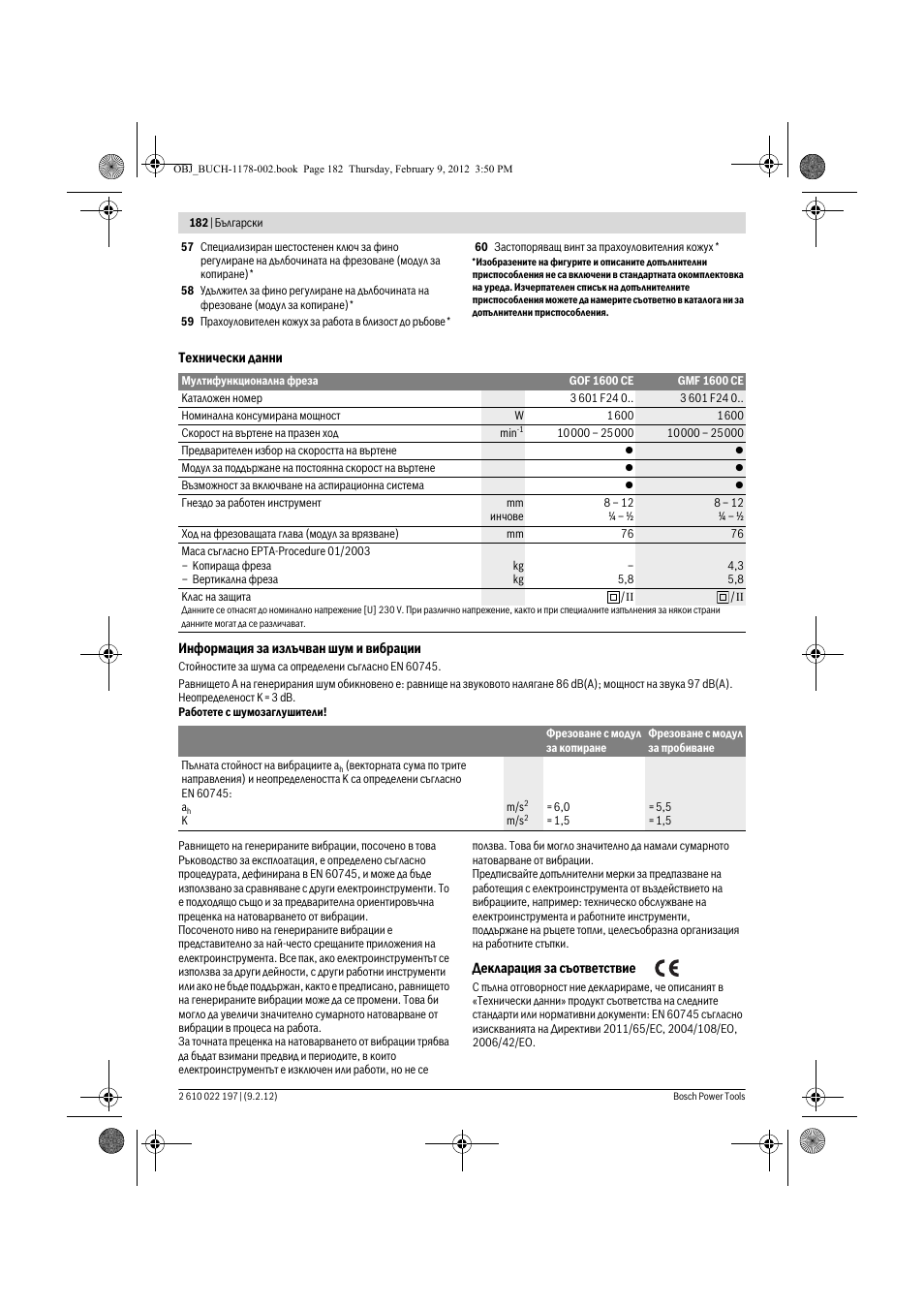 Bosch GMF 1600 CE Professional User Manual | Page 182 / 255