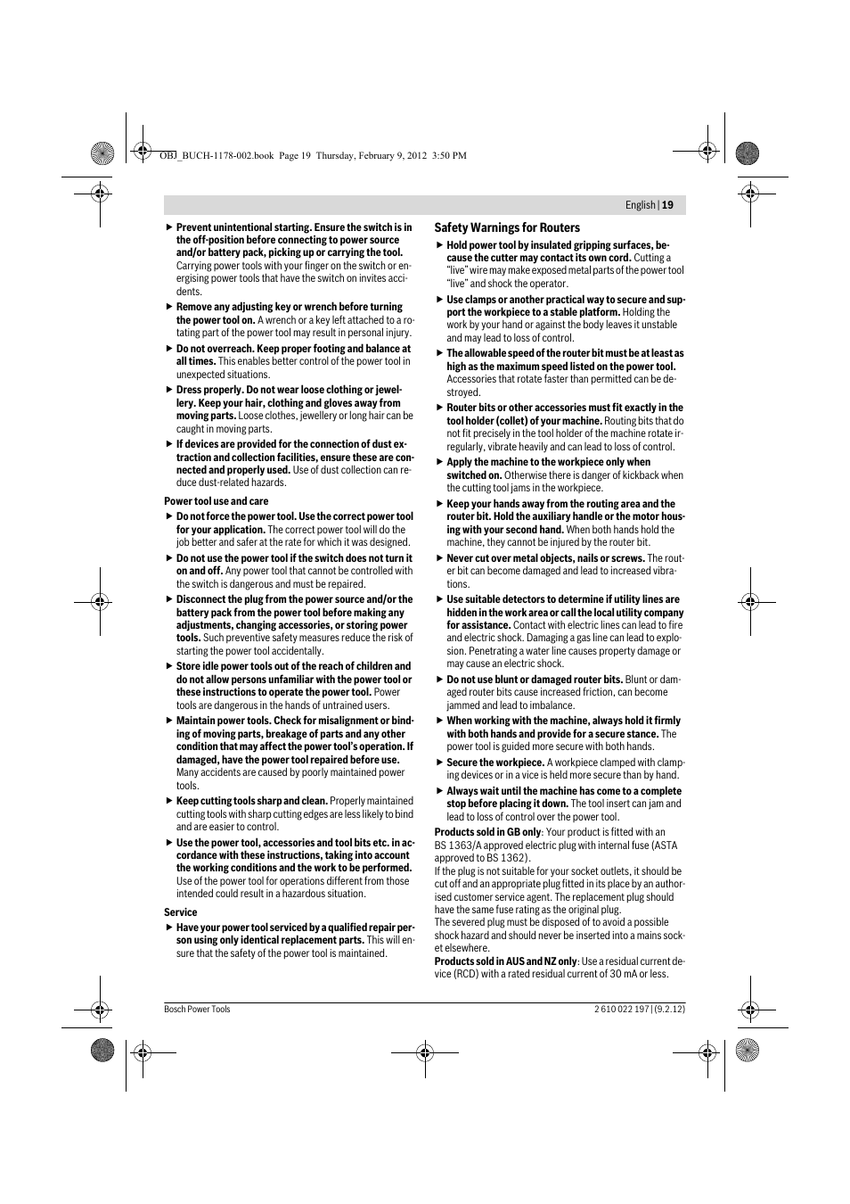 Bosch GMF 1600 CE Professional User Manual | Page 19 / 255