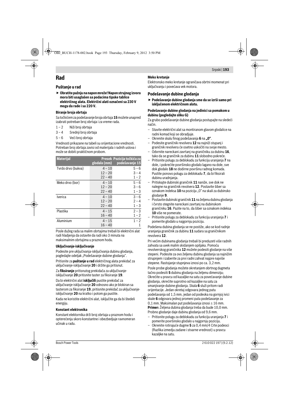 Bosch GMF 1600 CE Professional User Manual | Page 193 / 255