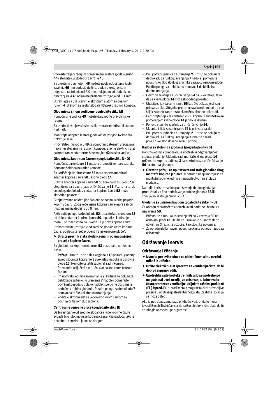 Održavanje i servis | Bosch GMF 1600 CE Professional User Manual | Page 195 / 255