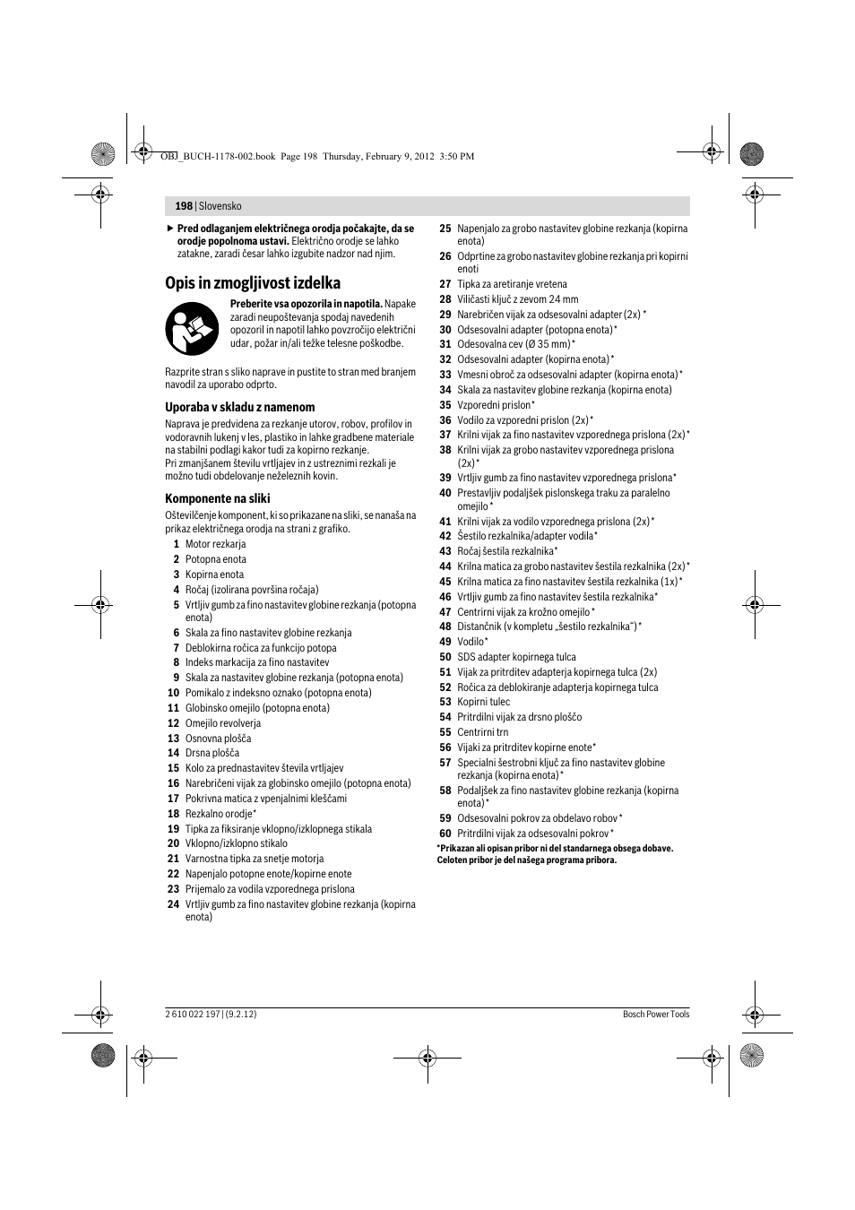 Opis in zmogljivost izdelka | Bosch GMF 1600 CE Professional User Manual | Page 198 / 255