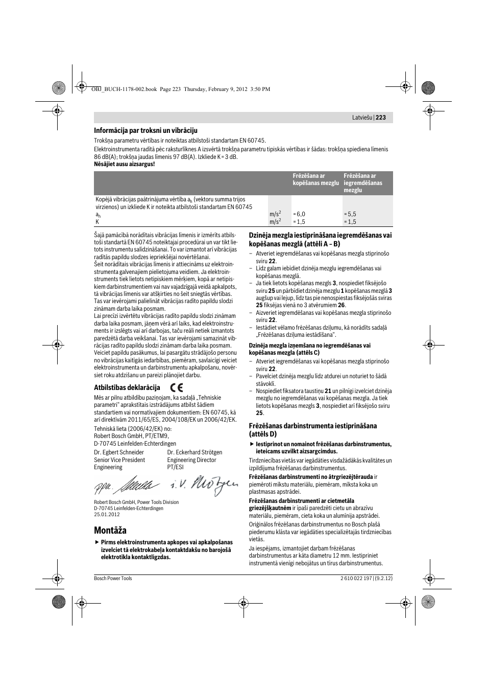 Montāža | Bosch GMF 1600 CE Professional User Manual | Page 223 / 255