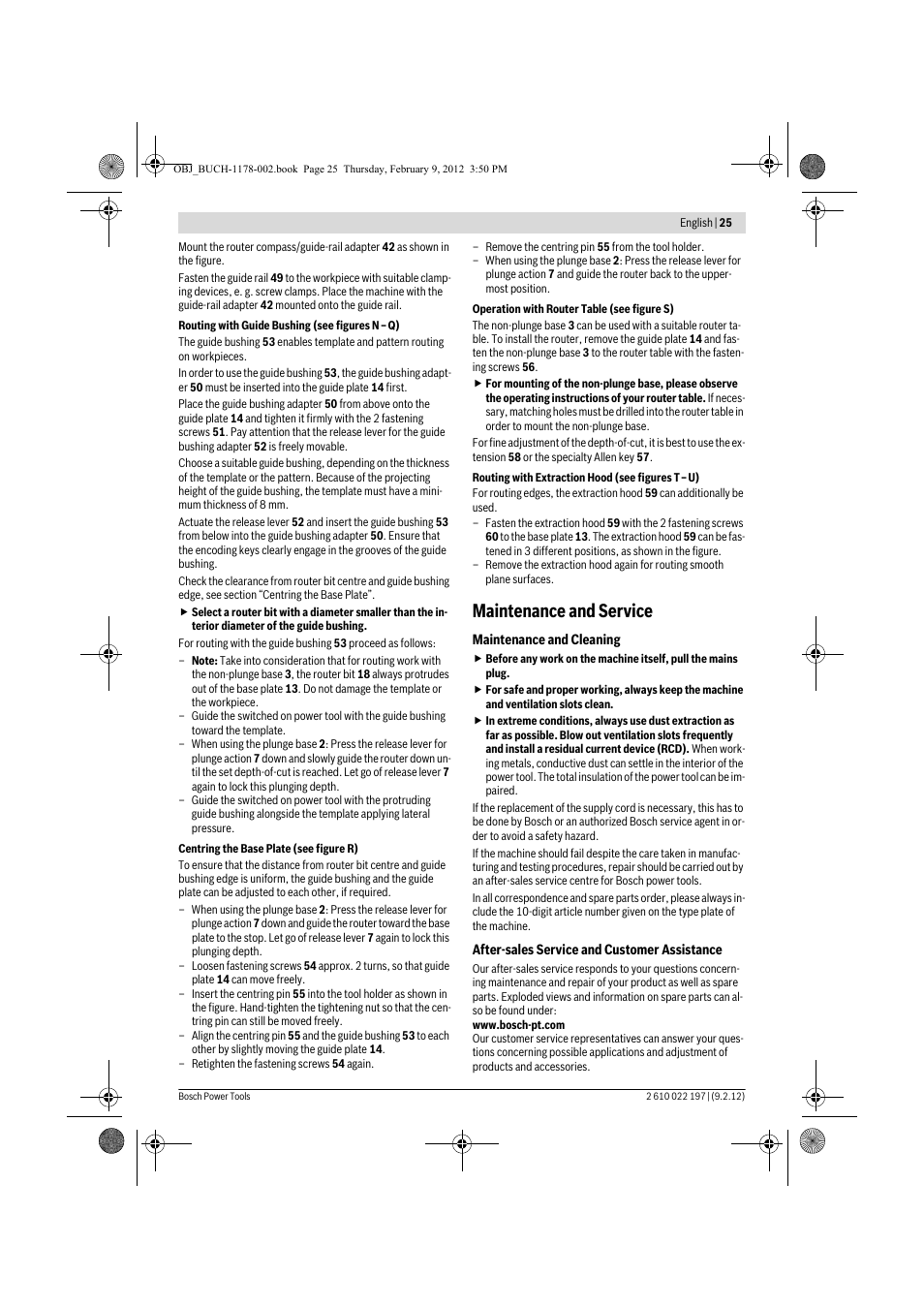 Maintenance and service | Bosch GMF 1600 CE Professional User Manual | Page 25 / 255