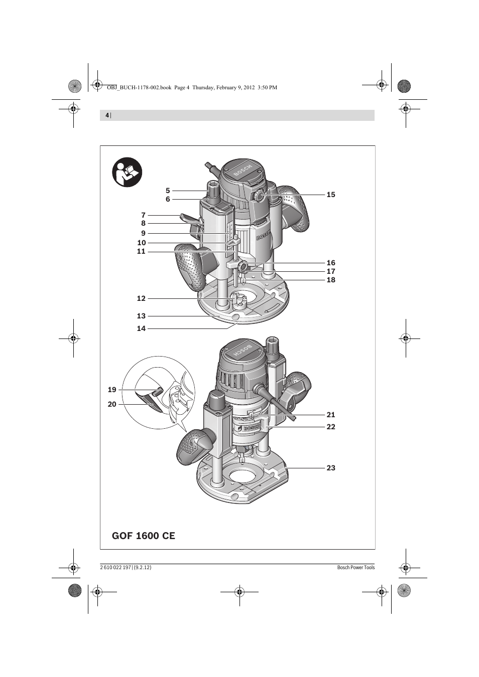 Gof 1600 ce | Bosch GMF 1600 CE Professional User Manual | Page 4 / 255