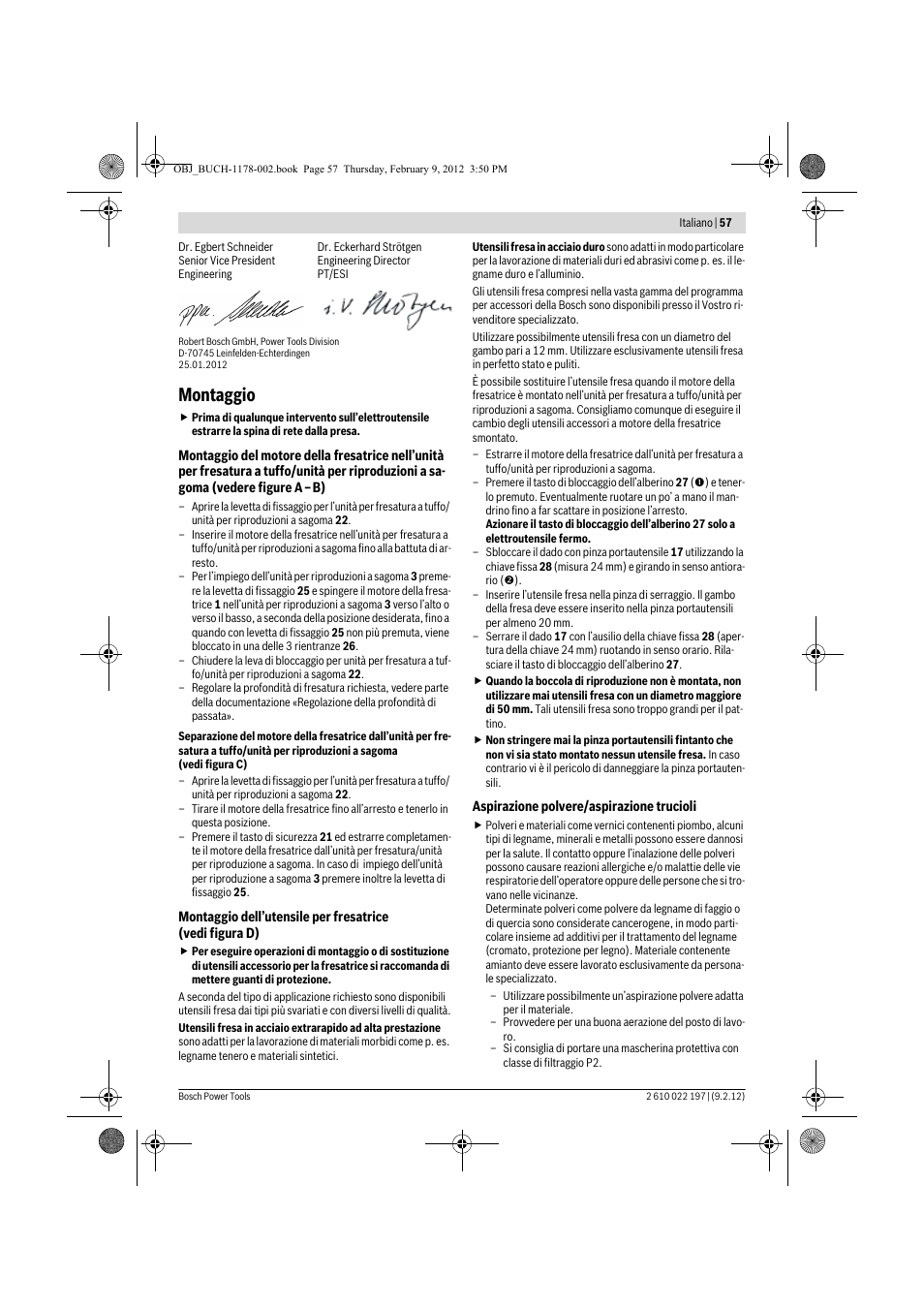 Montaggio | Bosch GMF 1600 CE Professional User Manual | Page 57 / 255