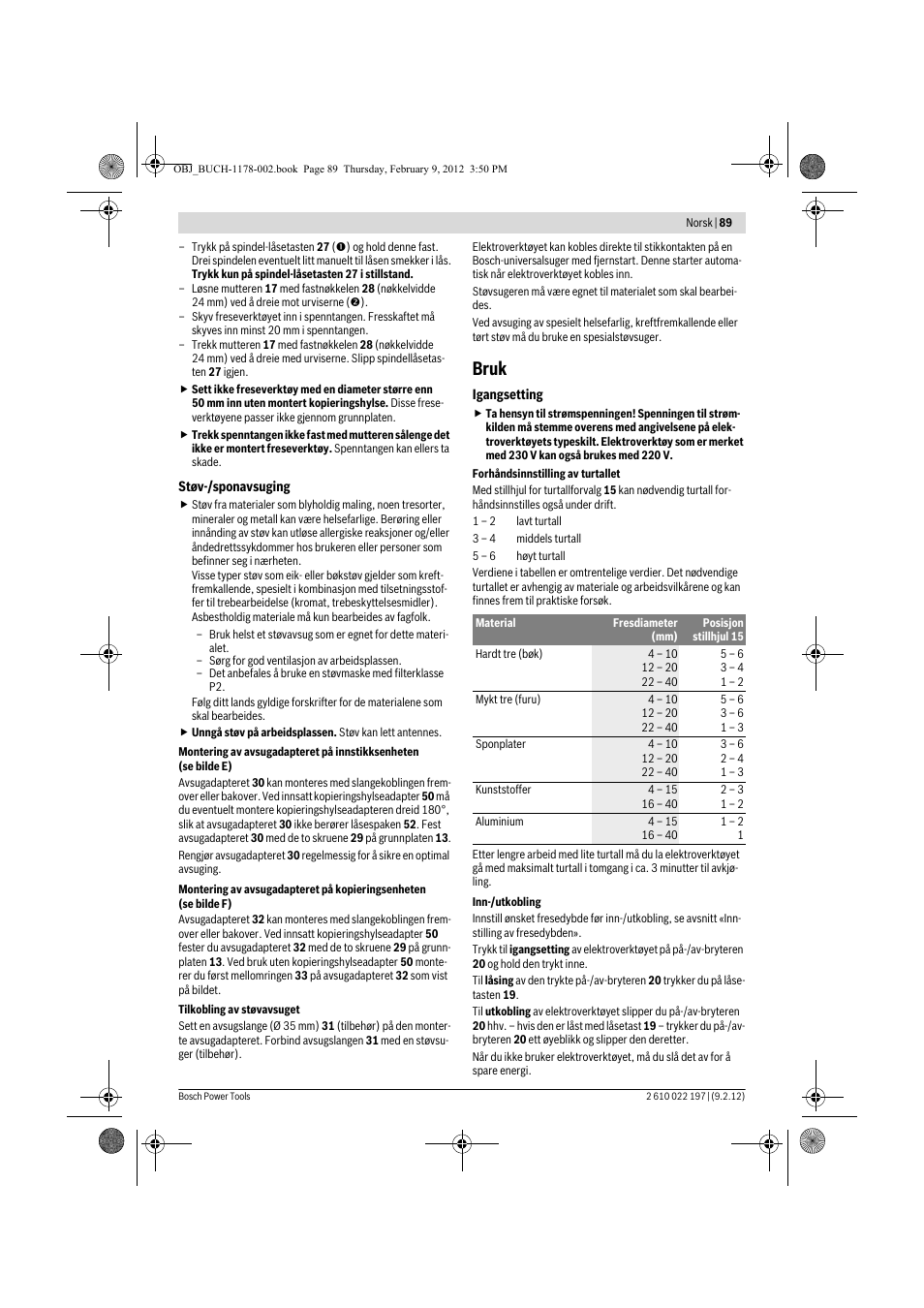 Bruk | Bosch GMF 1600 CE Professional User Manual | Page 89 / 255