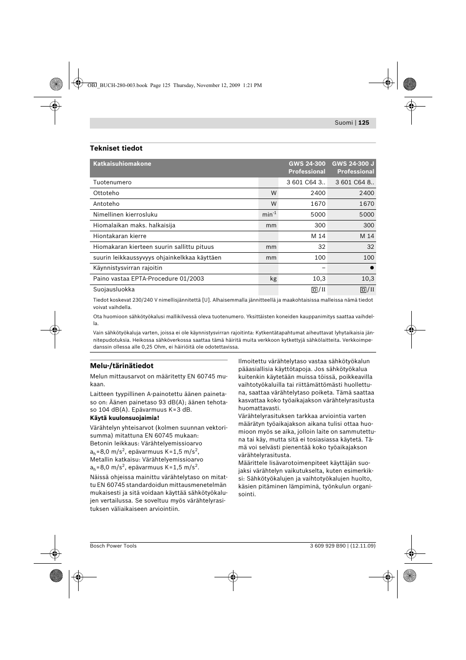 Bosch GWS Professional 24-300 User Manual | Page 125 / 337