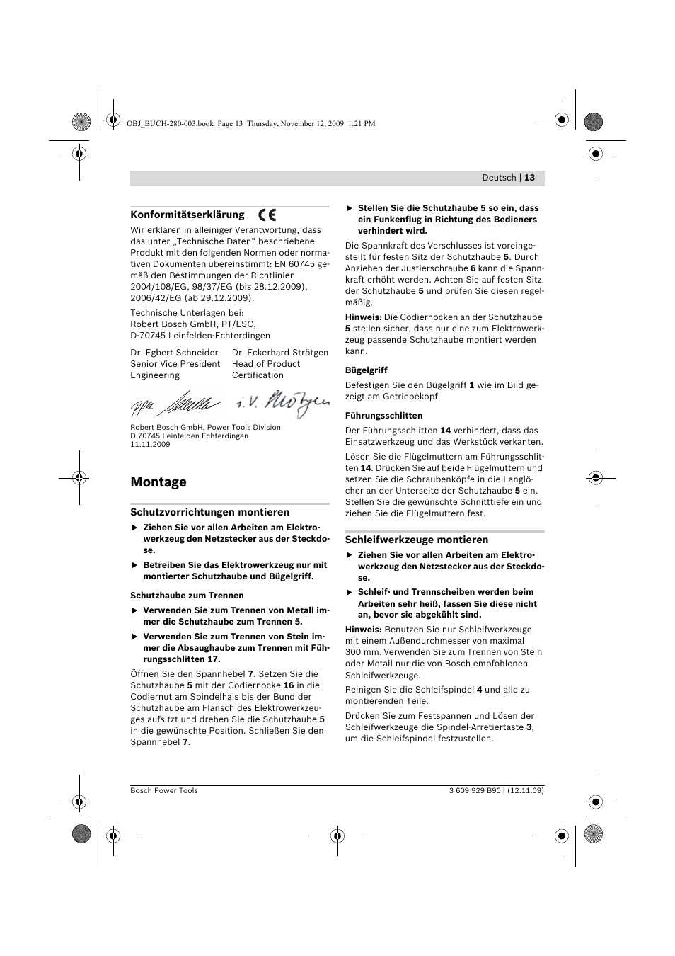 Montage | Bosch GWS Professional 24-300 User Manual | Page 13 / 337