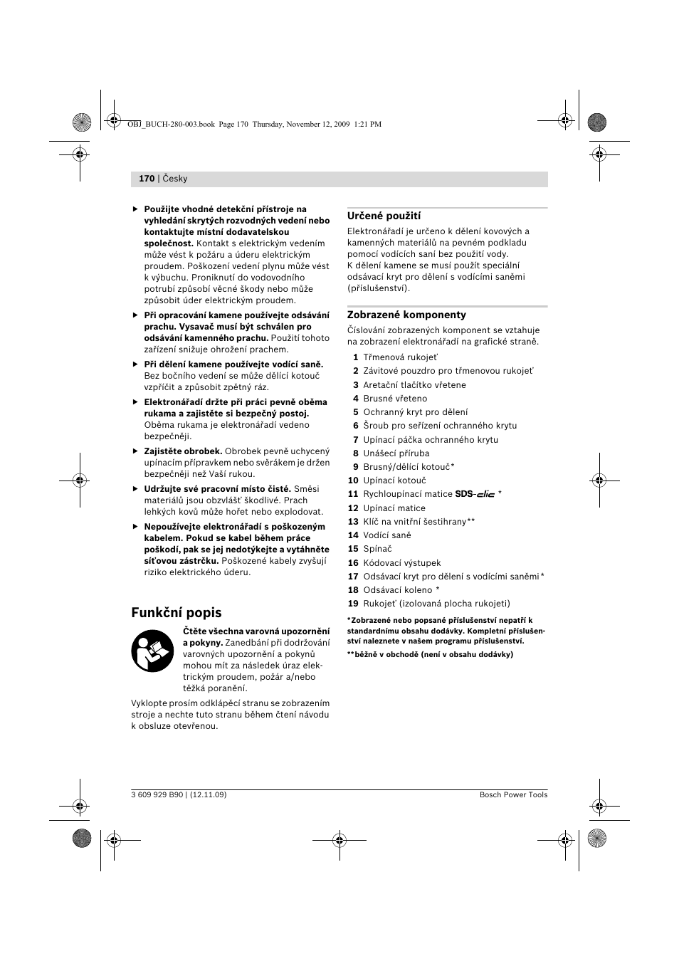 Funkční popis | Bosch GWS Professional 24-300 User Manual | Page 170 / 337