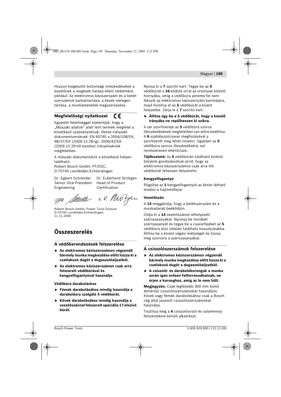 Összeszerelés | Bosch GWS Professional 24-300 User Manual | Page 195 / 337