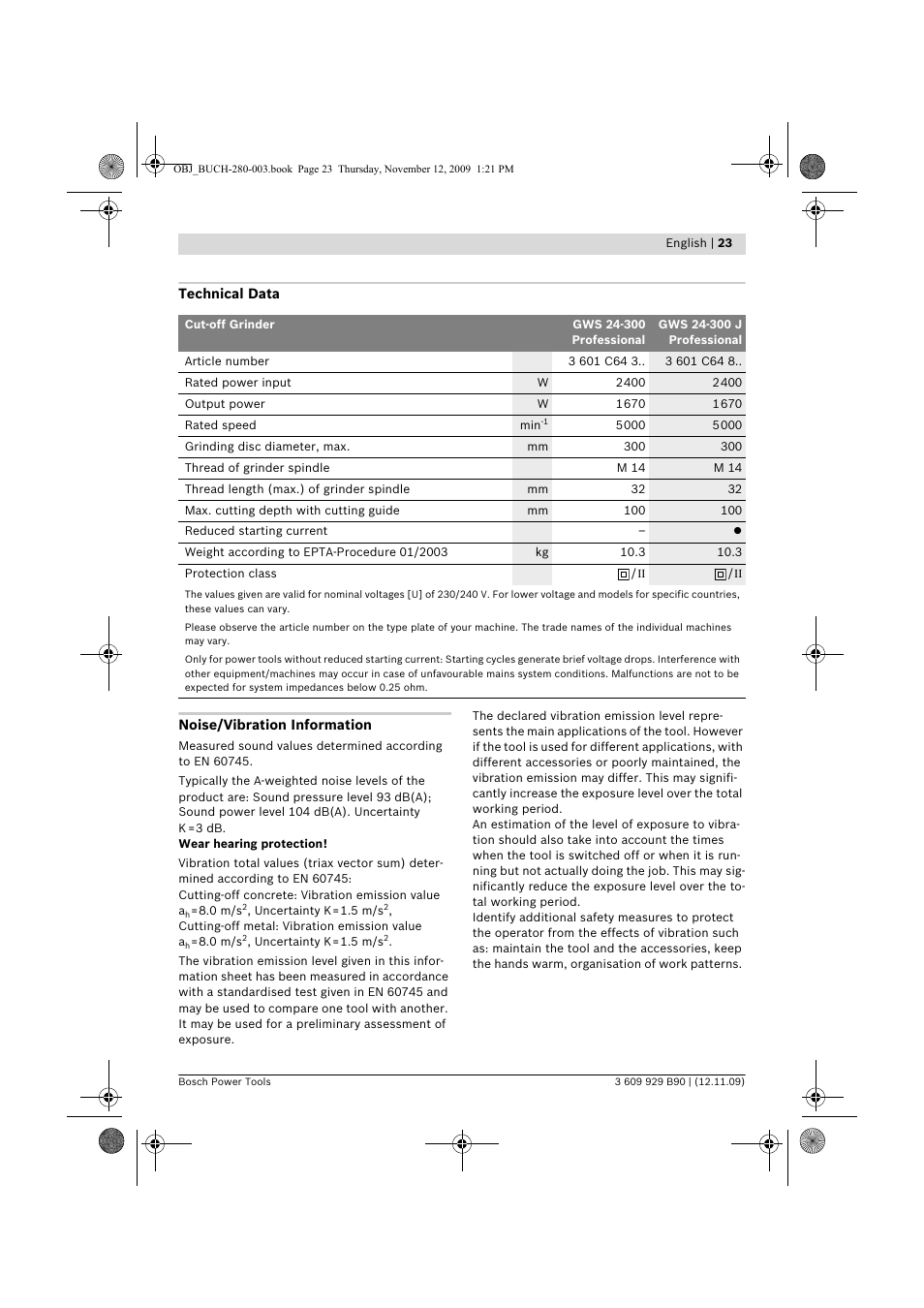 Bosch GWS Professional 24-300 User Manual | Page 23 / 337