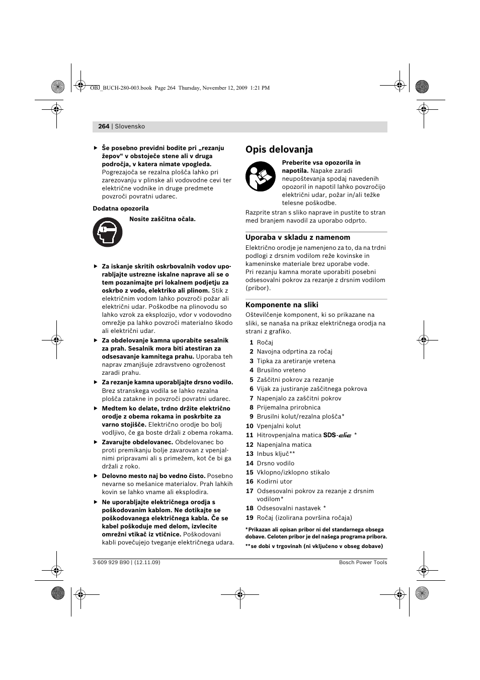 Opis delovanja | Bosch GWS Professional 24-300 User Manual | Page 264 / 337