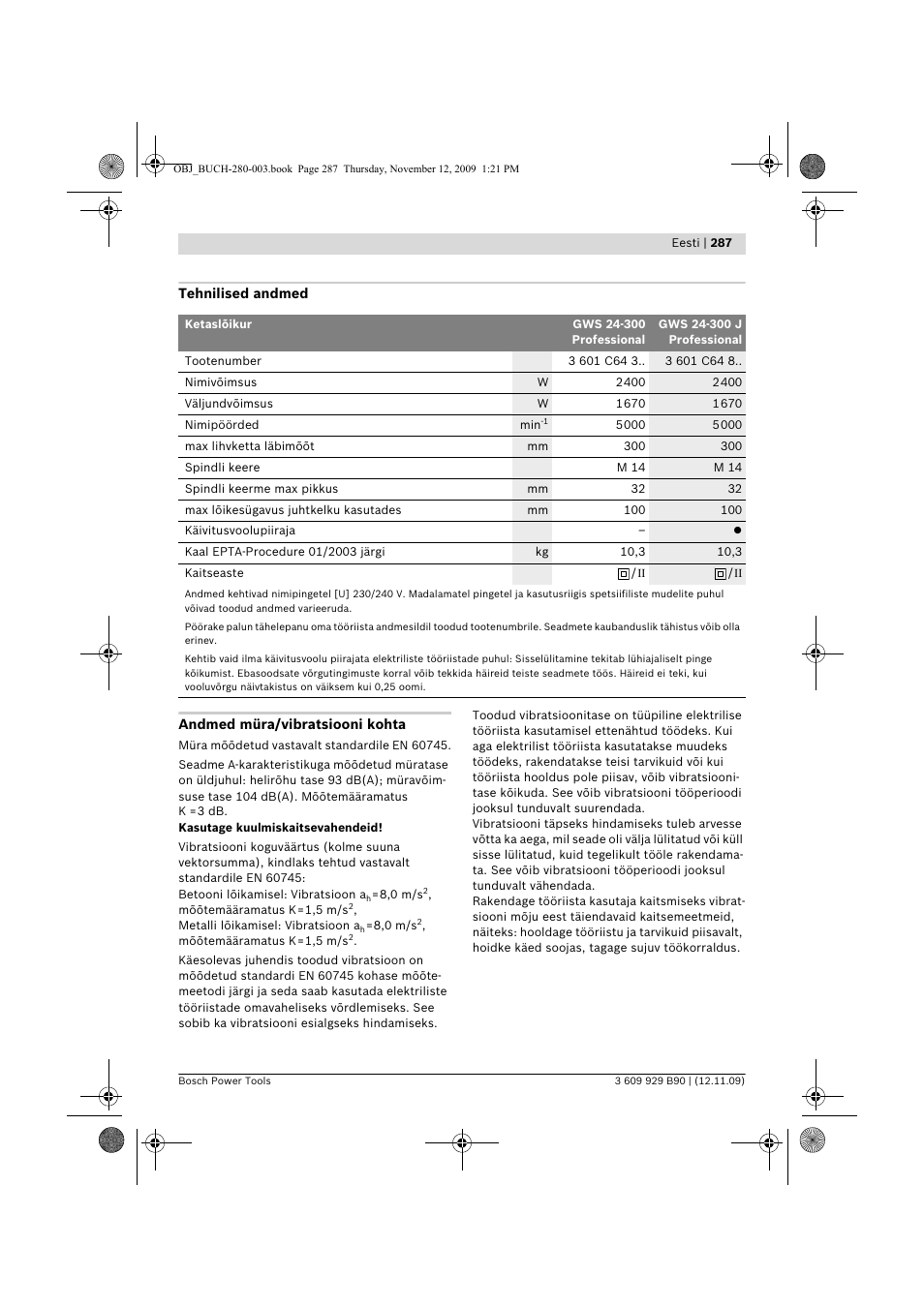 Bosch GWS Professional 24-300 User Manual | Page 287 / 337