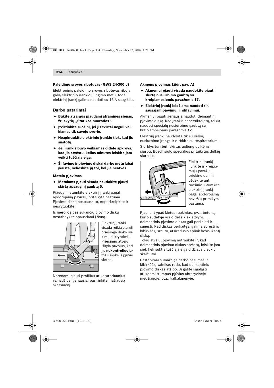 Bosch GWS Professional 24-300 User Manual | Page 314 / 337
