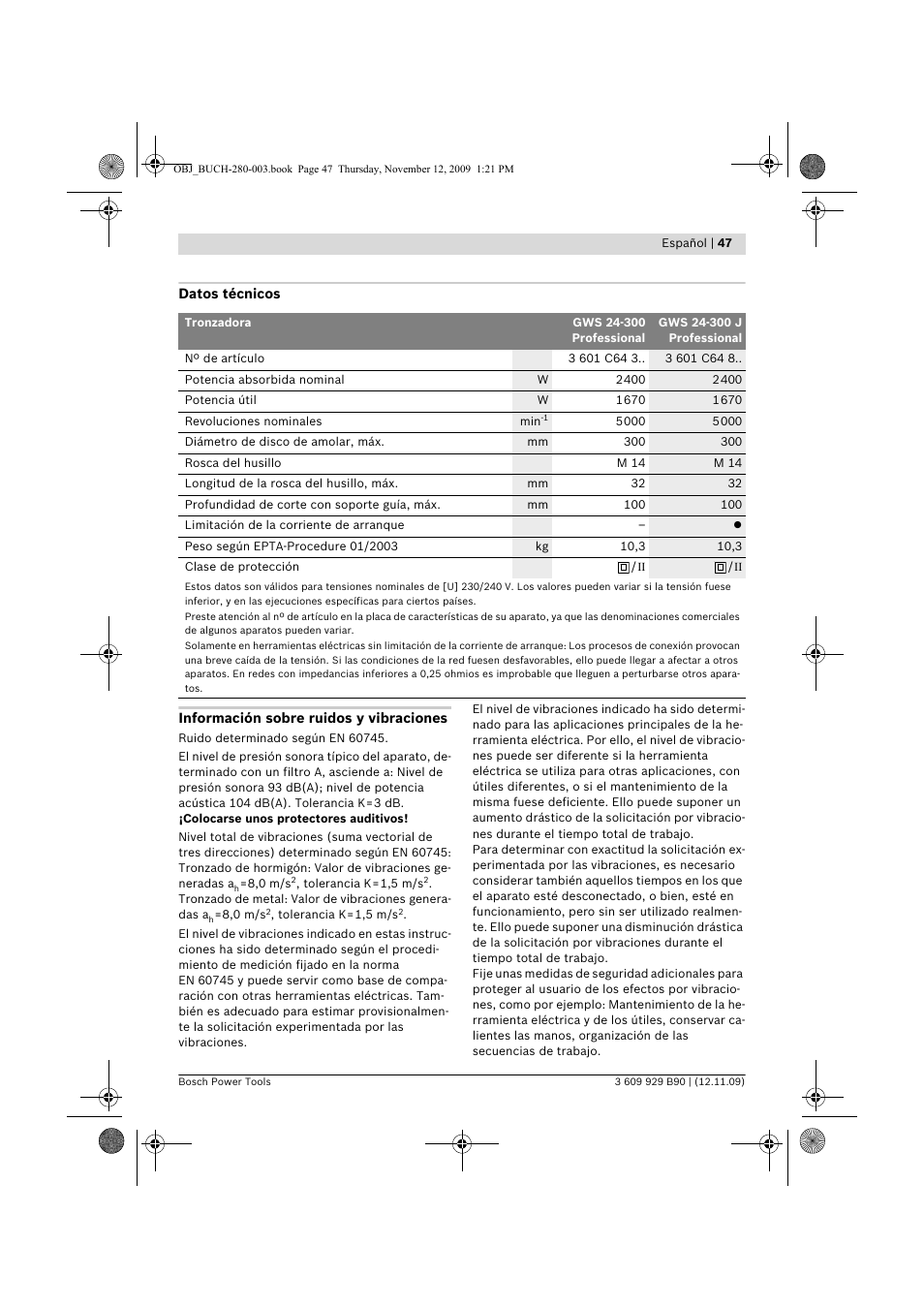 Bosch GWS Professional 24-300 User Manual | Page 47 / 337