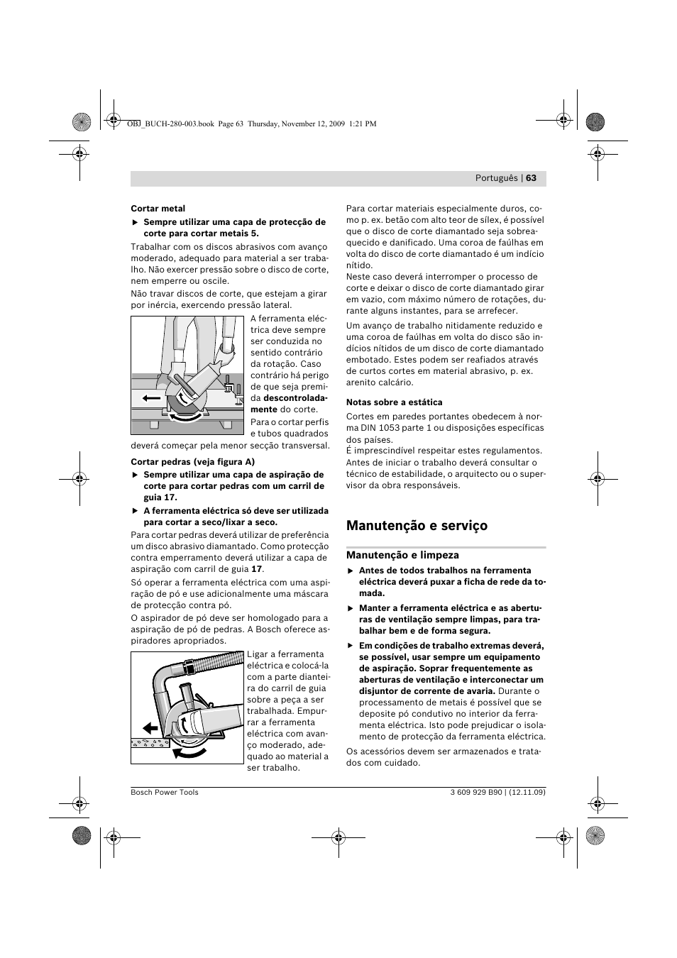 Manutenção e serviço | Bosch GWS Professional 24-300 User Manual | Page 63 / 337