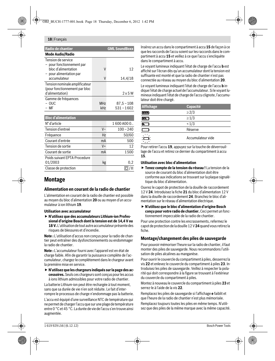 Montage | Bosch GML SoundBoxx Professional 14,4 V User Manual | Page 18 / 157