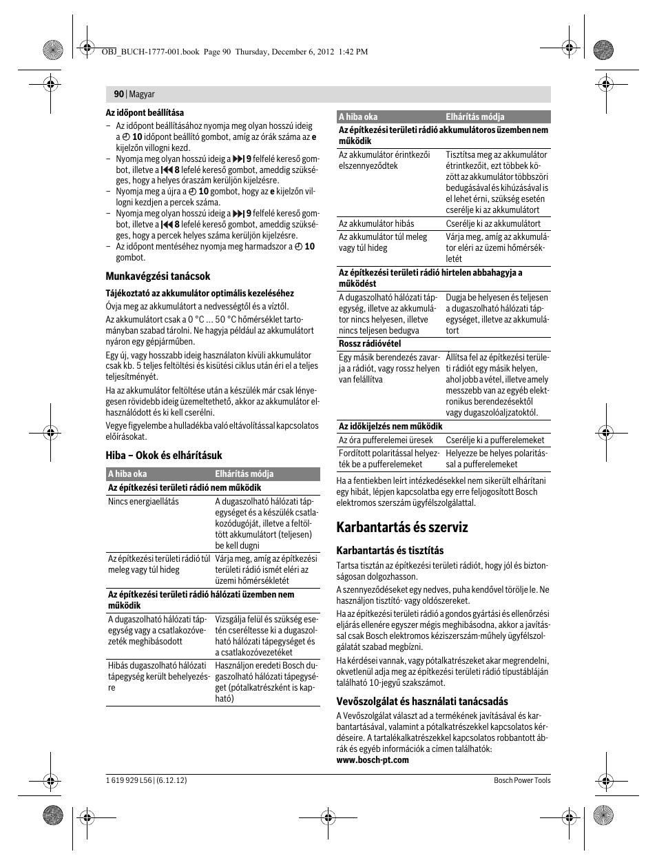 Karbantartás és szerviz | Bosch GML SoundBoxx Professional 14,4 V User Manual | Page 90 / 157