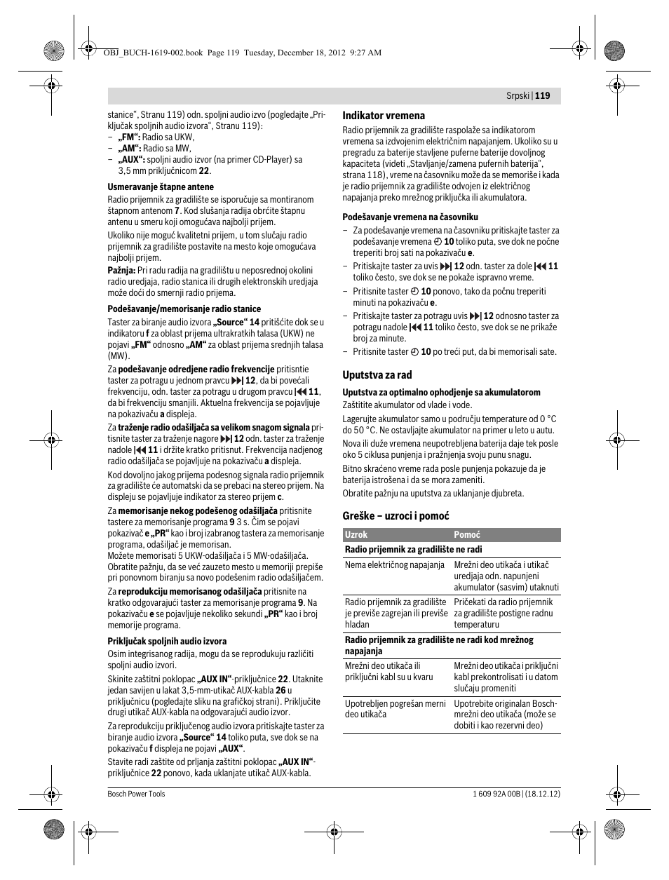 Bosch GML 10,8 V-LI Professional User Manual | Page 119 / 155