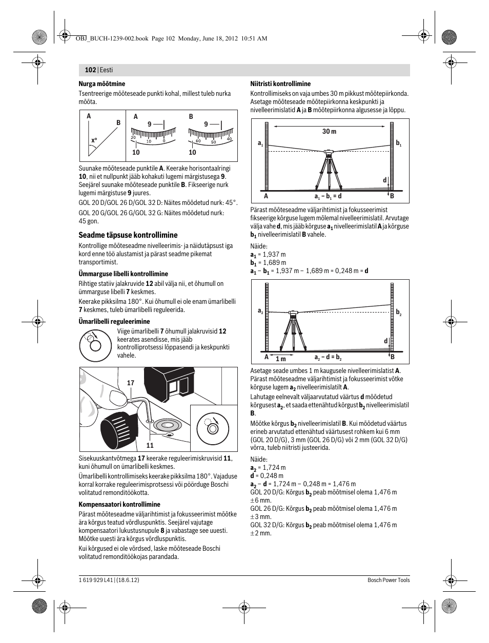 Bosch GOL Professional 20 D User Manual | Page 102 / 144