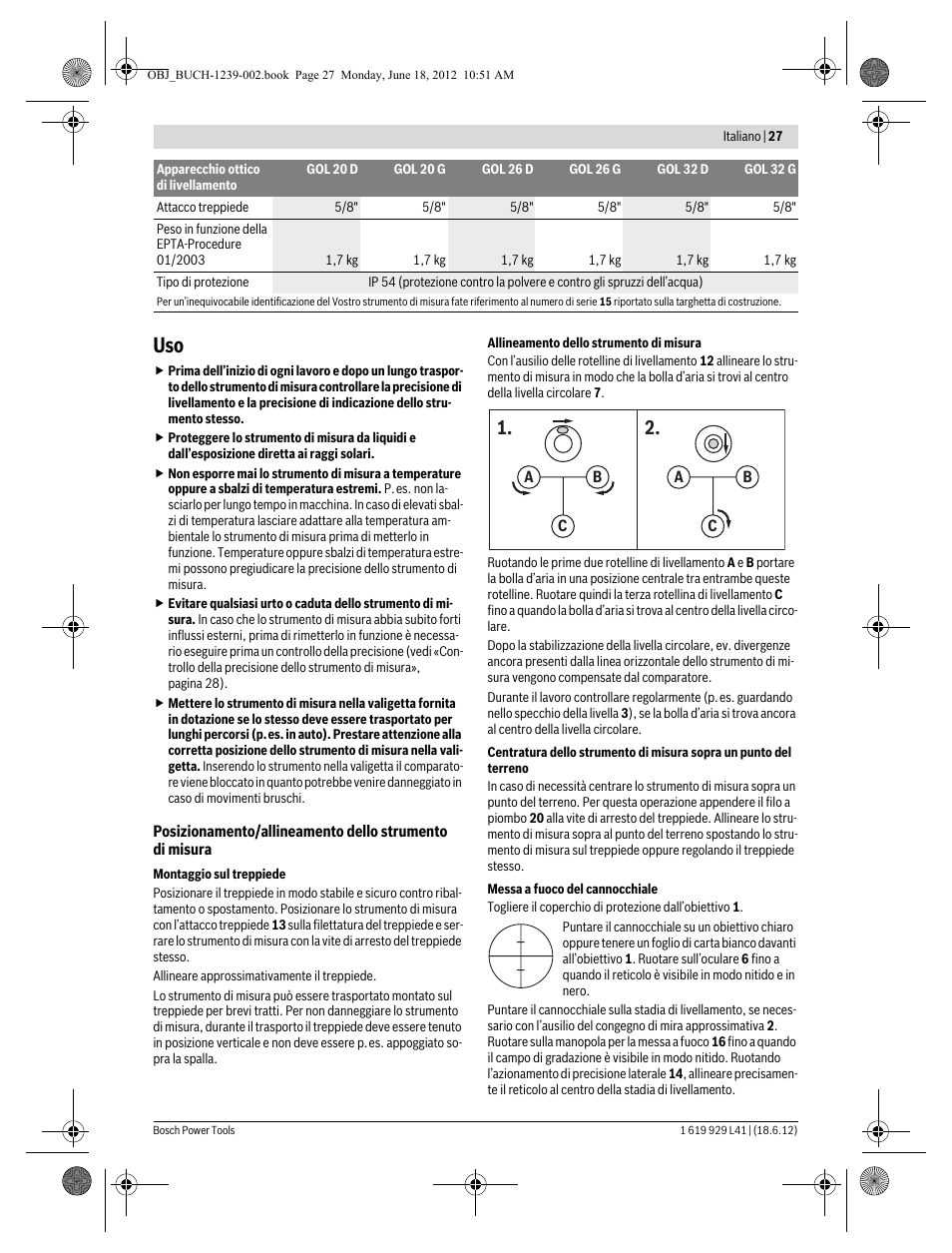 Bosch GOL Professional 20 D User Manual | Page 27 / 144