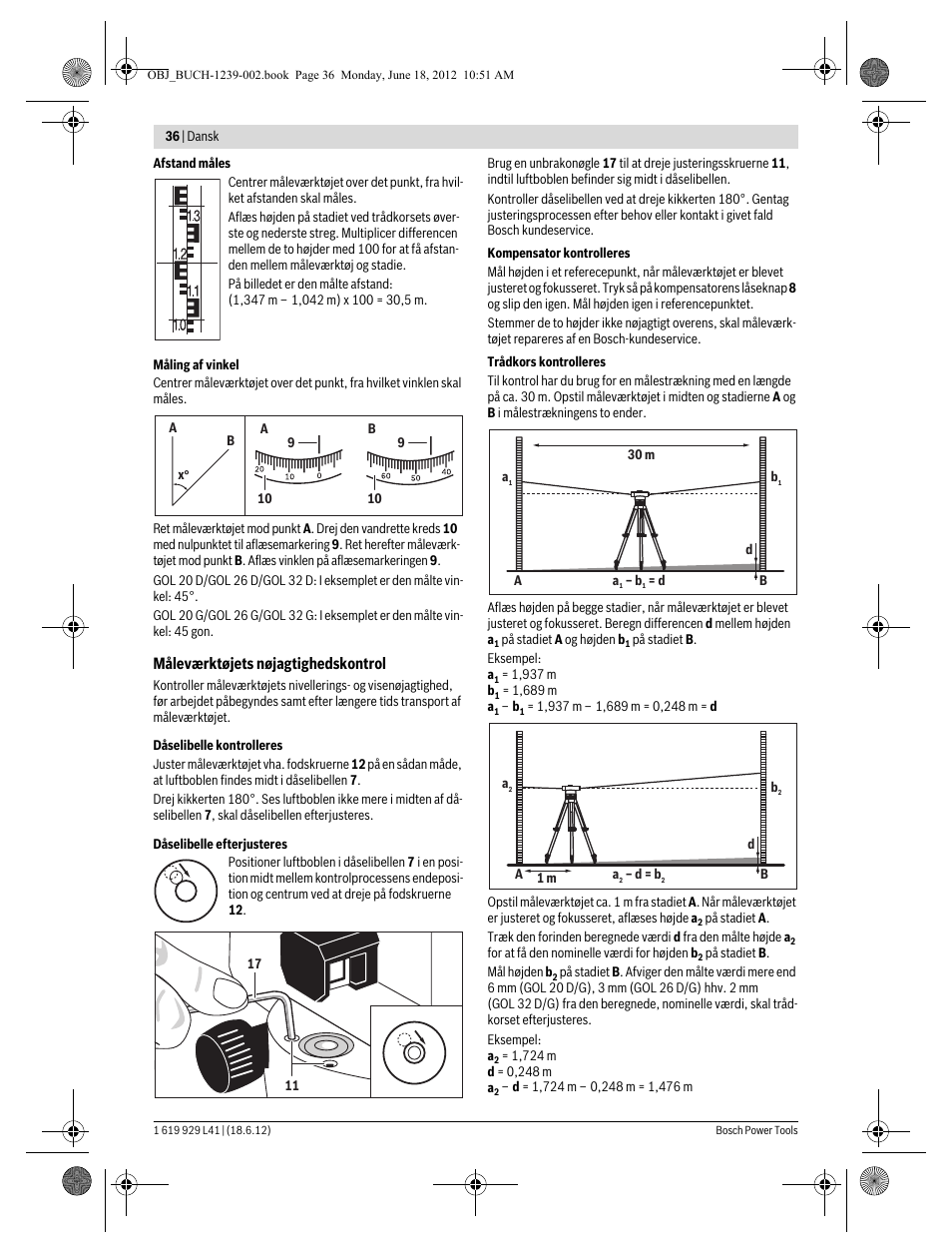 Bosch GOL Professional 20 D User Manual | Page 36 / 144
