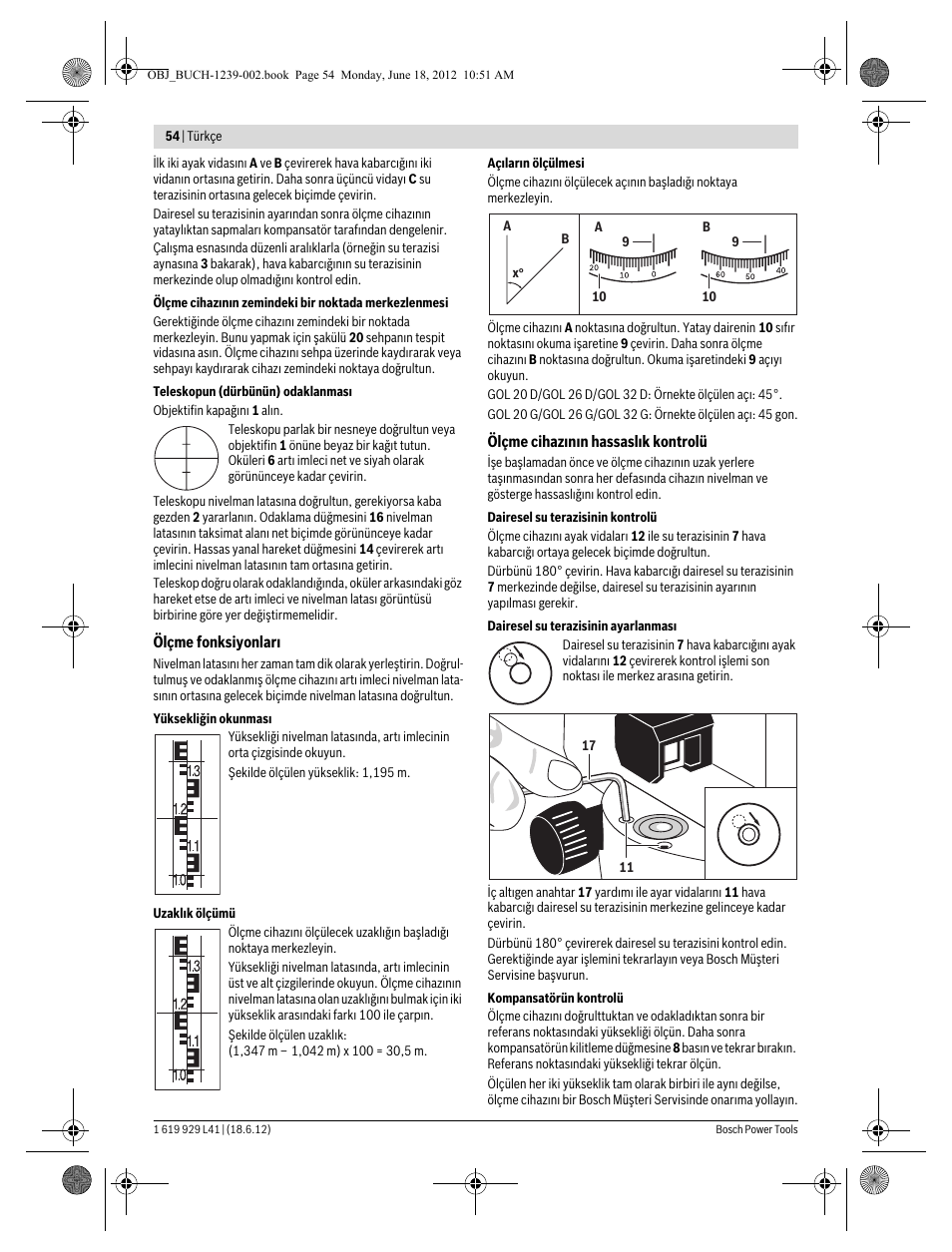 Bosch GOL Professional 20 D User Manual | Page 54 / 144