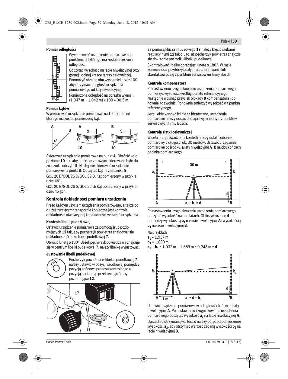 Bosch GOL Professional 20 D User Manual | Page 59 / 144