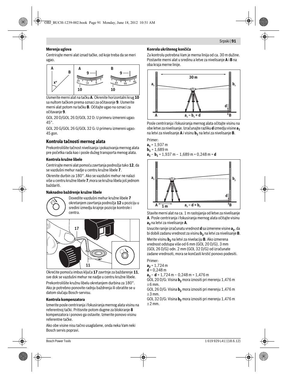 Bosch GOL Professional 20 D User Manual | Page 91 / 144