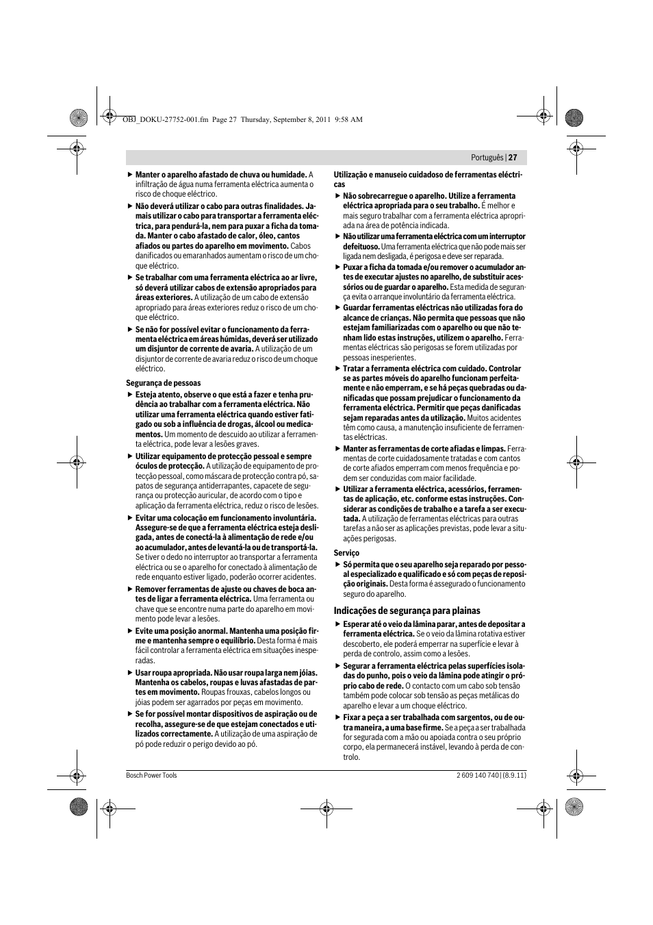 Bosch GHO 15-82 Professional User Manual | Page 27 / 139